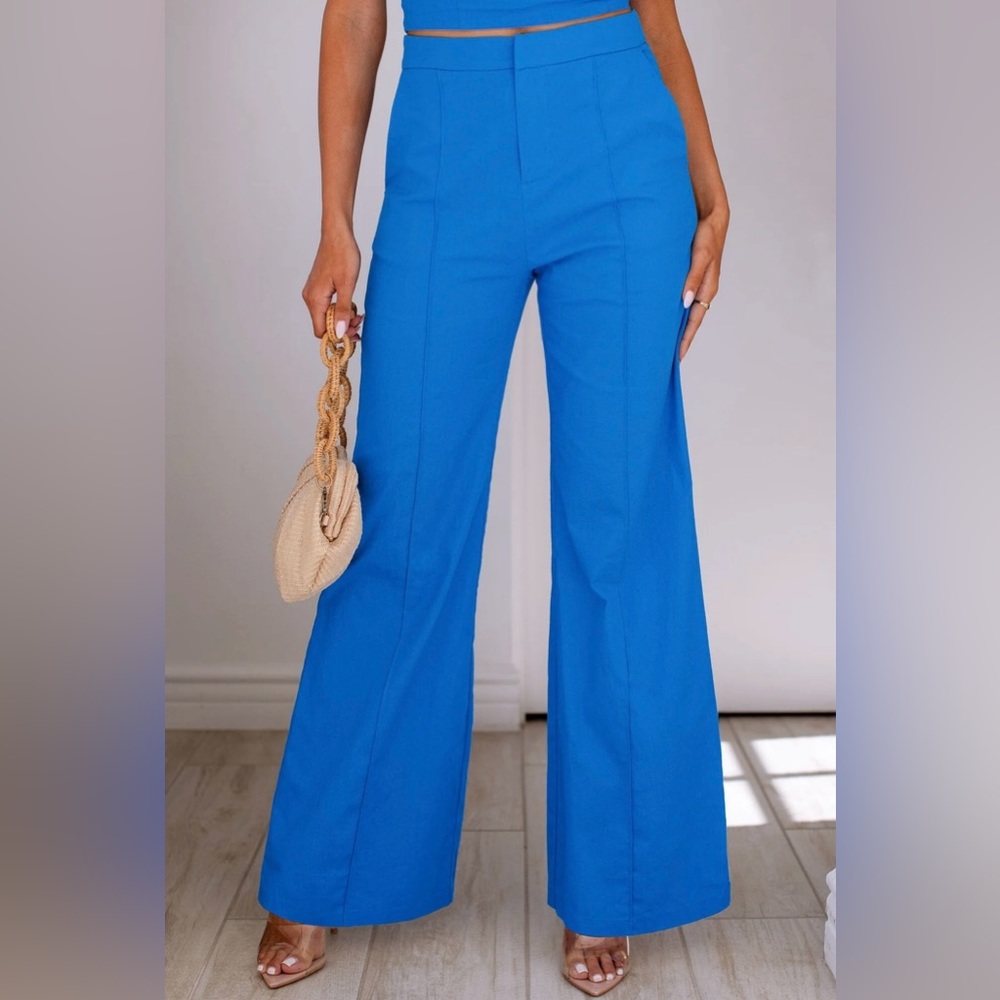 Priceless Diva Azure Blue Wide Leg Pants - Size Large